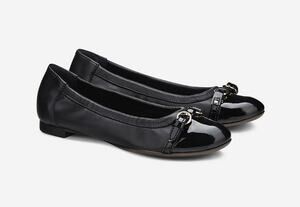 AGL Monika Cap Toe Ballet Flats Black Leather Size 8.5 US 38.5 EU Chic Pre-Loved